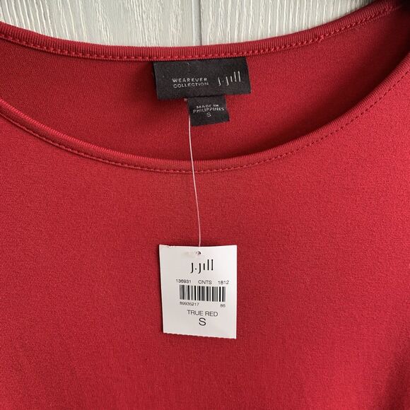J Jill Wearever True Red Long Sleeve Top Size Small NWT - Picture 4 of 6
